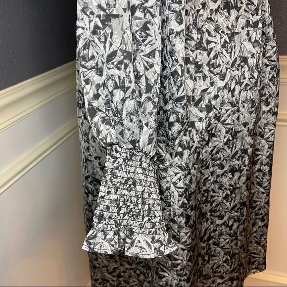 H By Halston Smocked Waist Poet Sleeve Dress - Picture 6 of 11